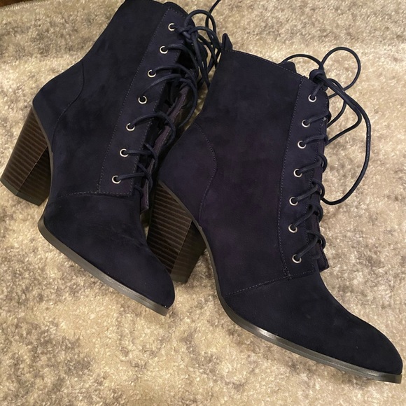 Shoes Copy Navy Blue Booties Poshmark